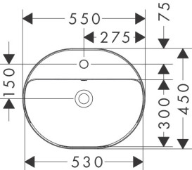 Раковина для ванної Hansgrohe Xuniva U 55х45 см кераміка SmartClean білий 61064450
