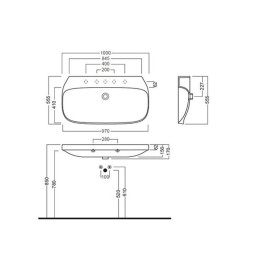 Раковина для ванной Hatria Abito 100х54 см керамика белый 00YXX901