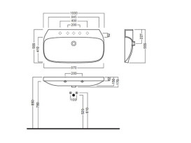 Раковина для ванной Hatria Abito 100х54 см керамика белый 00YXXH01