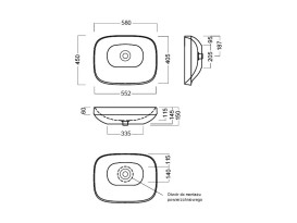 Раковина для ванной Hatria Abito 58x45 см фаянс айвори A0YXXA12