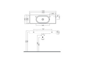Раковина для ванной Hatria Area 106х35 см керамика белый 00Y0Q901