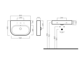 Раковина для ванної Hatria Area 60х45 см кераміка білий 00Y0UH01