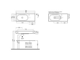 Раковина для ванной Hatria Area 90х35 см керамика белый 00YXDL01