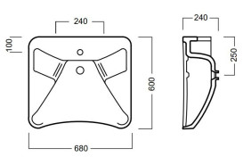 Раковина для ванной Hatria Autonomy 68х60 см керамика белый 00Y0BV01