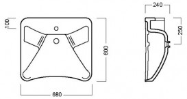 Раковина для ванной Hatria Autonomy подвесная 68х60 см санфарфор белый Y0BV01