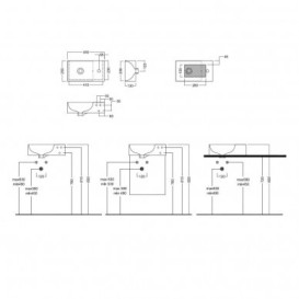 Раковина для ванної Hatria Bahia 13 45x25 см кераміка білий глянцевий BH0450250011TS0