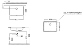 Раковина для ванной Hatria Bahia 13 50х38 см керамика белый матовый BH0500380250TU0