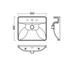 Раковина для ванной Hatria Canalgrande 60х50 см керамика белый глянцевый 00Y1EJ01