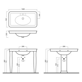 Раковина для ванной Hatria Dolcevita 100х55 см санитарный фарфор белый 00Y0F001