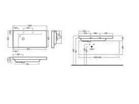 Раковина для ванной Hatria Grandangolo 100х50 см керамика белый глянцевый 00YXF701