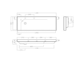 Раковина для ванной Hatria Grandangolo 130х50 см керамика белый глянцевый 00Y0XS01