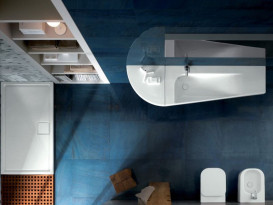 Раковина для ванной Hatria Grandangolo Т левая 130х50 см керамика белый глянцевый 00YXF601