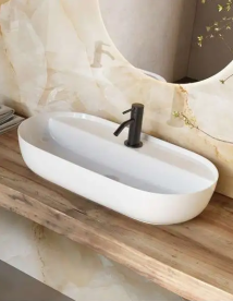 Раковина для ванної Hatria Happy Hour 21:00 MF S 75х38 см фаянс білий 00Y8AP01