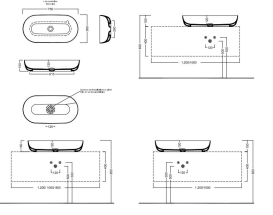 Раковина для ванної Hatria Happy Hour 21:00 S 75х38 см фаянс білий 00Y8AL01