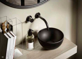 Раковина для ванної Hatria Happy Hour Alchemy 05:00 S 25х25 см фаянс чорний матовий A0Y5A502