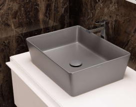 Раковина для ванної Hatria Happy Hour Alchemy 11:00 S 50х38 см фаянс антрацит A0Y1VH08