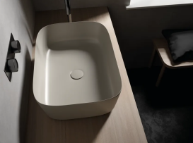 Раковина для ванной Hatria Happy Hour Slim Alchemy 18:00 S 55х38 см фаянс айвори A0Y2A012