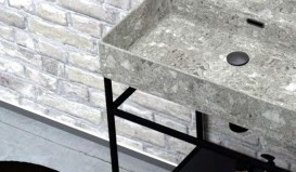 Раковина для ванної Hidra Faster Kiub 101х46 см санфаянс сірий мармур KI100 100 ceppo di gre