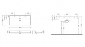 Раковина для ванної Hidra Faster Kiub 101х46 см санфаянс темно-сірий мармур KI100 99 ceppo di gre dark