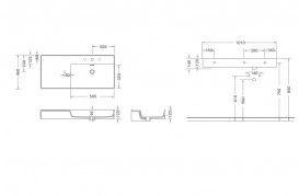 Раковина для ванной Hidra Faster Kiub 101х46 см санфаянс темно-серый мрамор KI100SX 99 ceppo di gre dark