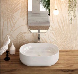 Раковина для ванної Hidra Gio Evolution 60х40 см санфаянс білий глянцевий G60E 001 bianco lucido