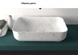 Раковина для ванной Hidra Gio Evolution 42х42 см белый матовый мрамор G43E 101 white matt marble