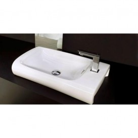 Раковина для ванної Hidra Hi-Line накладна 70х41 см санфаянс білий глянцевий HI17 001 bianco lucido