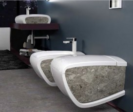 Раковина для ванної Hidra Hi-Line накладна 70х41 см санфаянс білий/сірий HI17 100 ceppo di gre