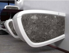 Раковина для ванной Hidra Hi-Line накладная 70х41 см санфаянс белый/темно-серый HI17 99 ceppo di gre dark