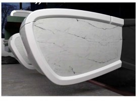 Раковина для ванної Hidra Hi-Line накладна 70х41 см санфаянс білий матовий мармур HI17 101 white matt marble