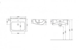 Раковина для ванної Hidra Hi-Line підвісна 65х51,5 см санфаянс білий/темно-сірий HI19 99 ceppo di gre dark