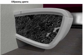 Раковина для ванной Hidra Hi-Line подвесная 65х51,5 см санфаянс черный матовый мрамор HI19 102 black matt marble