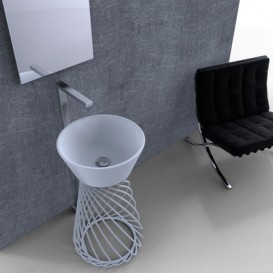 Раковина для ванной Hidra Wire накладная Ø43 см санфаянс белый глянцевый W1 001 bianco lucido