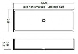 Раковина для ванної господарська Hatria Specials 45х120.5 см санфарфор білий YN0501
