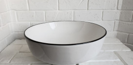 Раковина для ванной Imprese Black Edge Ø41,5 см керамика белый/черный i11094