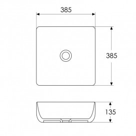 Раковина для ванної Imprese Black Edge 38,5х38, 5 см кераміка білий/чорний i11095
