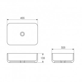 Раковина для ванной Imprese Black Edge 45,5х32,5 см керамика белый/черный i11097