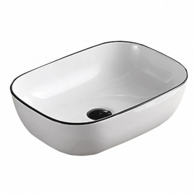 Раковина для ванной Imprese Black Edge 45,5х32,5 см керамика белый/черный i11097