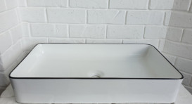 Раковина для ванной Imprese Black Edge 60,5х35,5 см керамика белый/черный i11099