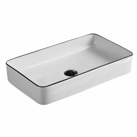 Раковина для ванной Imprese Black Edge 60,5х35,5 см керамика белый/черный i11099