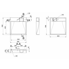 Раковина для ванної Insana Lorena 60х60х12 штучний камінь білий А0053425
