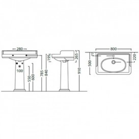 Раковина для ванной Kerama Marazzi Pompei 80x50 см керамика белый POI.wb.80
