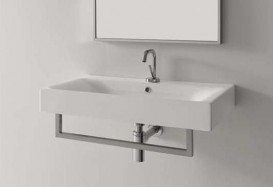 Раковина для ванной Kerasan Cento подвесная/накладная 70х45 см белая 353201