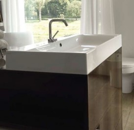 Раковина для ванной Kerasan Cento подвесная/накладная 70х45 см белая 353201