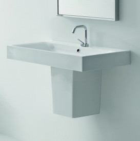 Раковина для ванной Kerasan Cento подвесная/накладная 80х45 см белая 353301