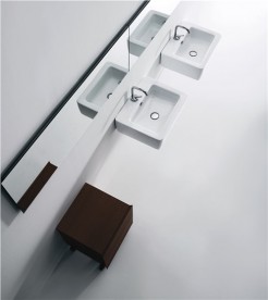 Раковина для ванной Kerasan Ego подвесная/накладная 50х40 см белая 324101