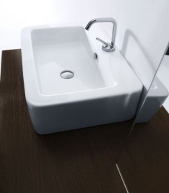 Раковина для ванной Kerasan Ego подвесная/накладная 70х43 см белая 325001