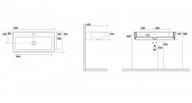 Раковина для ванної Kerasan Ego підвісна / накладна 90х43 см біла 325101
