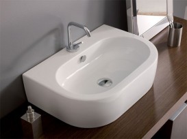 Раковина для ванной Kerasan Flo подвесная/накладная 60х42 см белая 314201