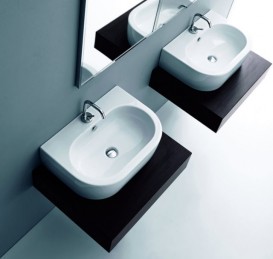 Раковина для ванной Kerasan Flo подвесная/накладная 60х42 см белая 314201